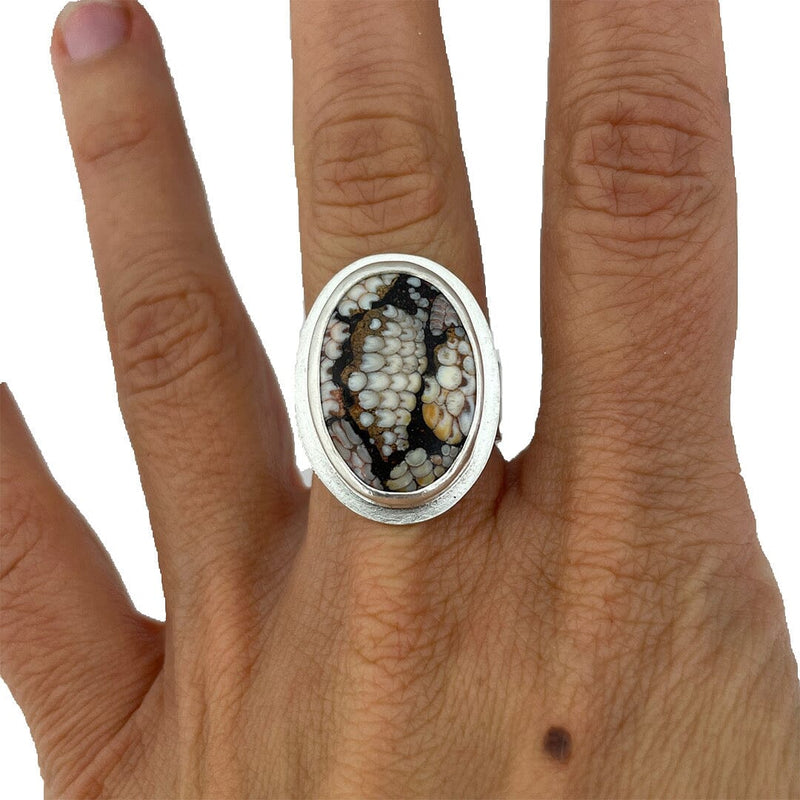 Snakeskin Agate Ring - Size 8.25 Stone Rings Vikse Designs 