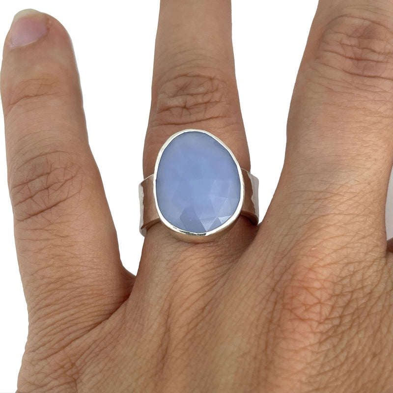 Blue Chalcedony Ring - Size 7.25 Stone Rings Vikse Designs 