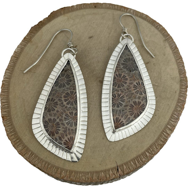 Fossil Coral Earrings Stone Earrings Vikse Designs 