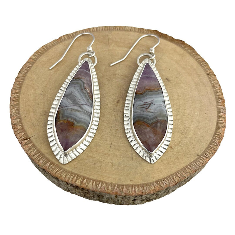 Amethyst and Agate Earrings Stone Earrings Vikse Designs 