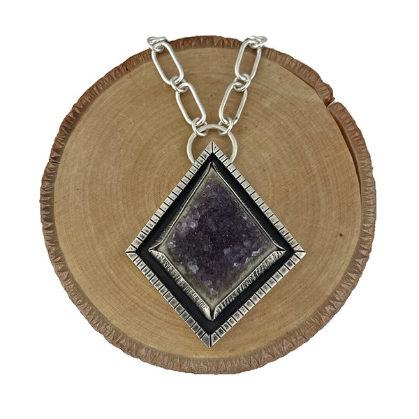Amethyst Druzy Necklace Necklaces Vikse Designs 