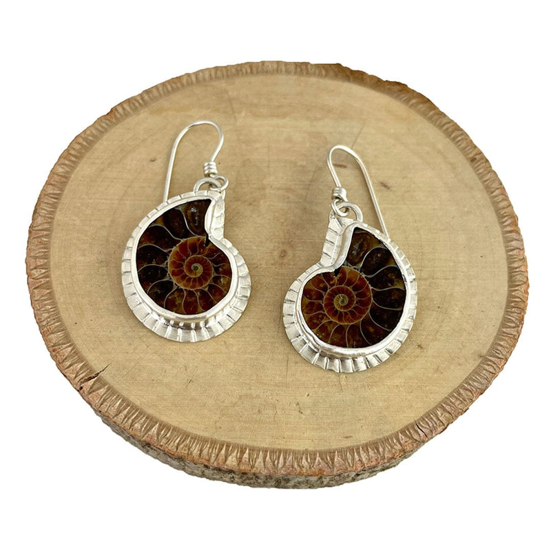 Ammonite Earrings Stone Earrings Vikse Designs 
