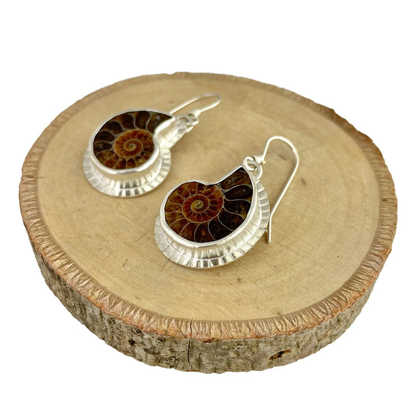 Ammonite Earrings Stone Earrings Vikse Designs 