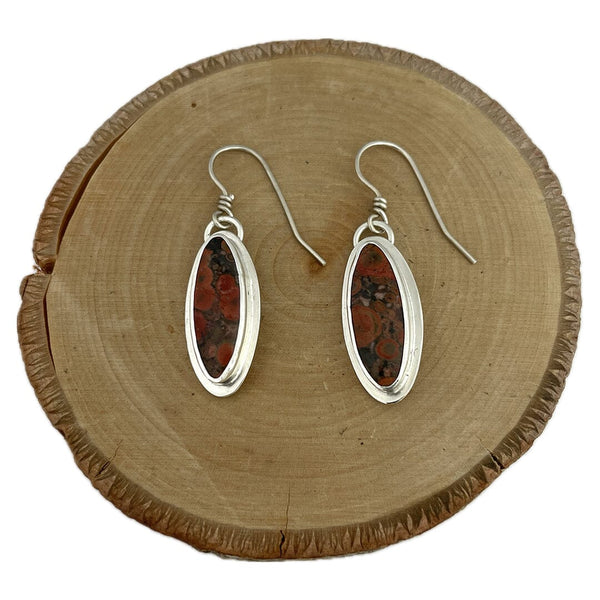 Birdseye Rhyolite earrings Stone Earrings Vikse Designs 