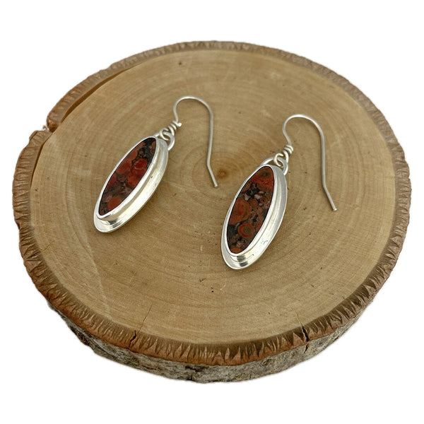 Birdseye Rhyolite earrings Stone Earrings Vikse Designs 