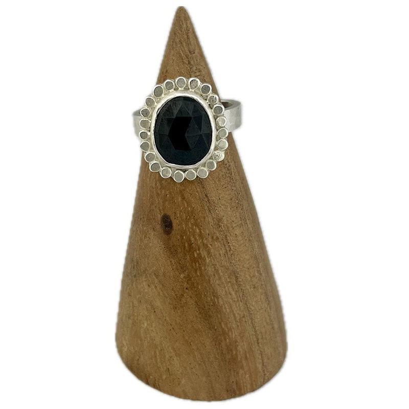 Black Spinel Ring - Size 6.5 Stone Rings Vikse Designs 