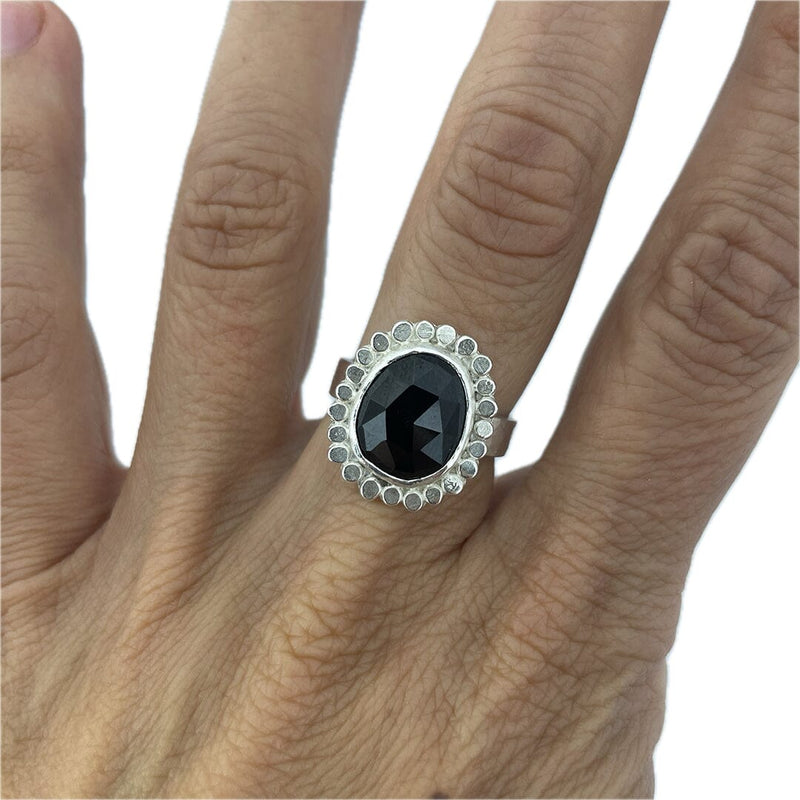 Black Spinel Ring - Size 6.5 Stone Rings Vikse Designs 