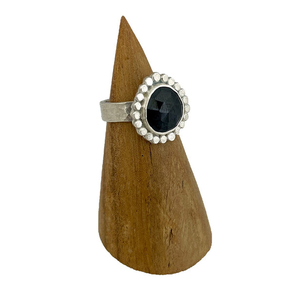 Black Spinel Ring - Size 8 Stone Rings Vikse Designs 