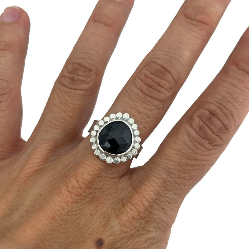 Black Spinel Ring - Size 8 Stone Rings Vikse Designs 