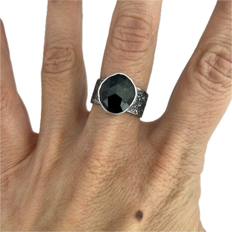 Black Spinel Ring - Size 8 Stone Rings Vikse Designs 