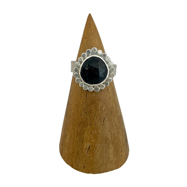 Black Spinel Ring - Size 8 Stone Rings Vikse Designs 