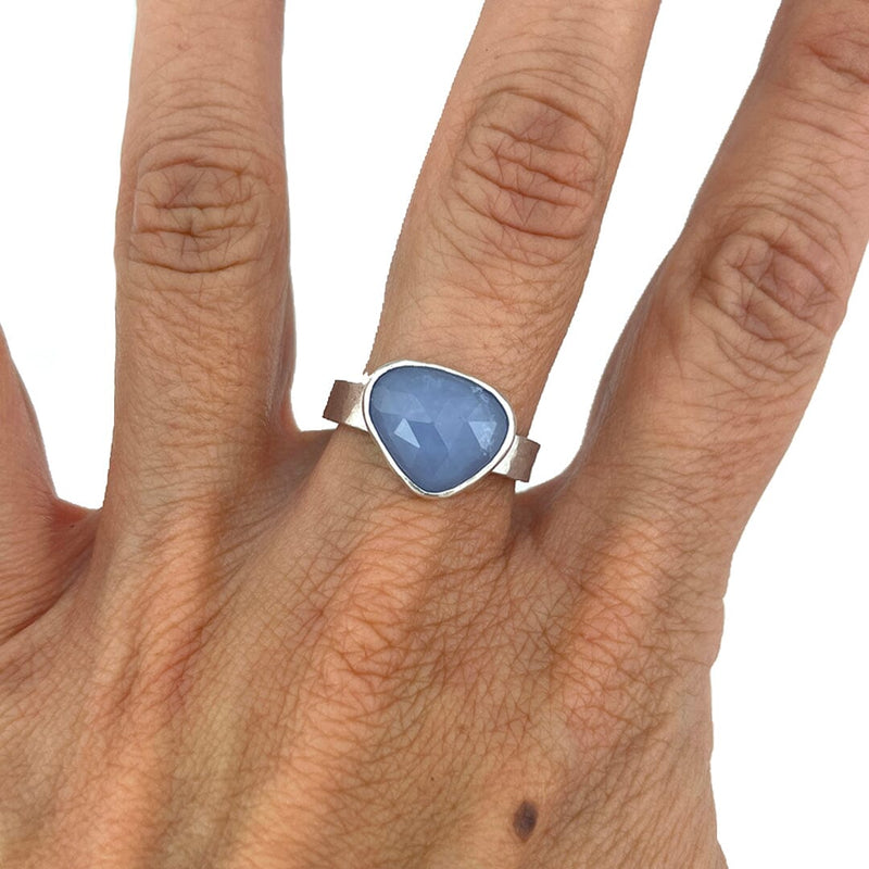 Blue Chalcedony Ring - Size 8.5 Stone Rings Vikse Designs 