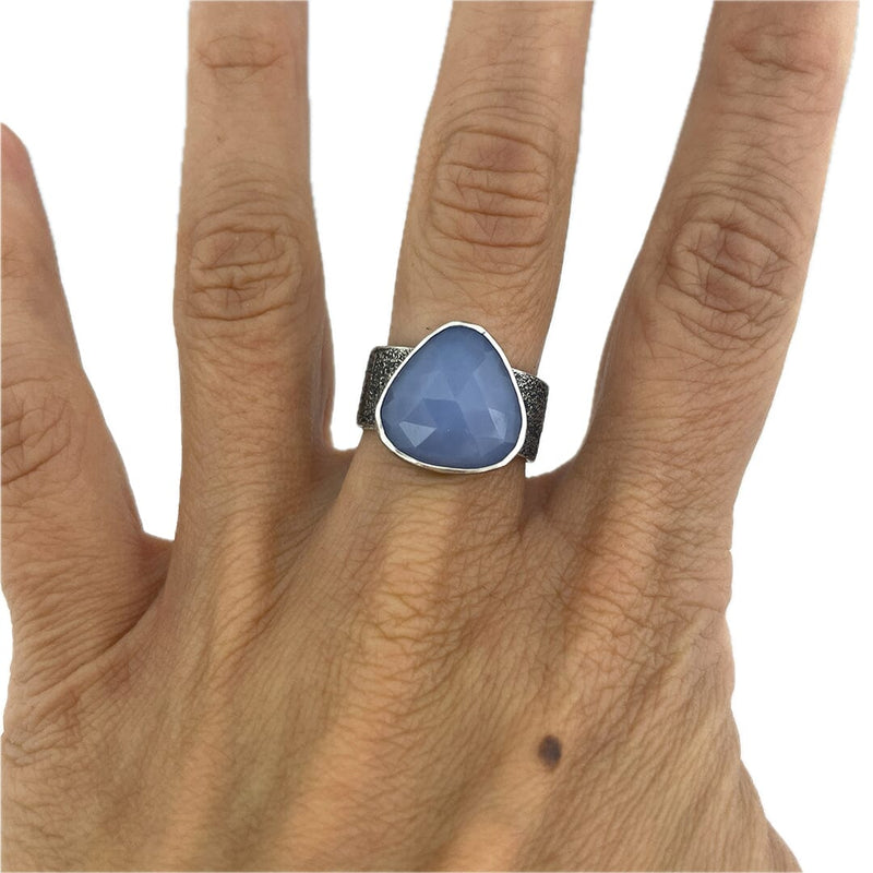 Blue Chalcedony Ring - Size 8.5 Stone Rings Vikse Designs 