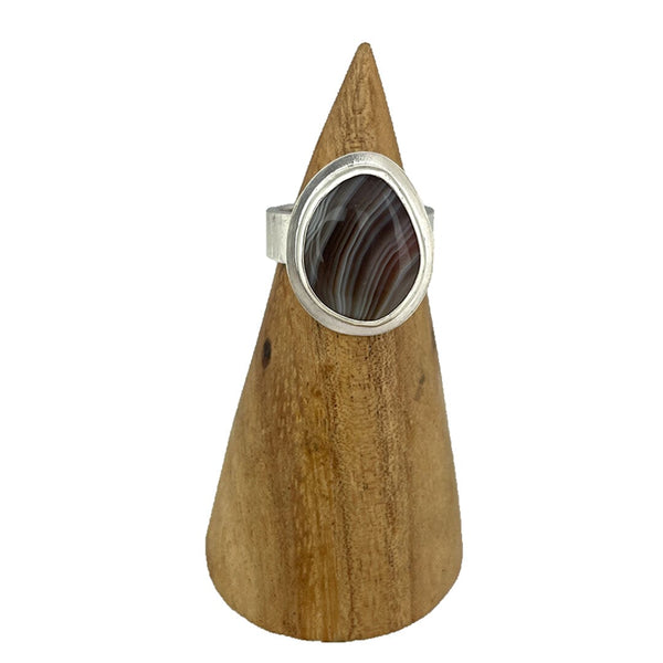 Botswana Agate Ring - Size 7.5 Stone Rings Vikse Designs 