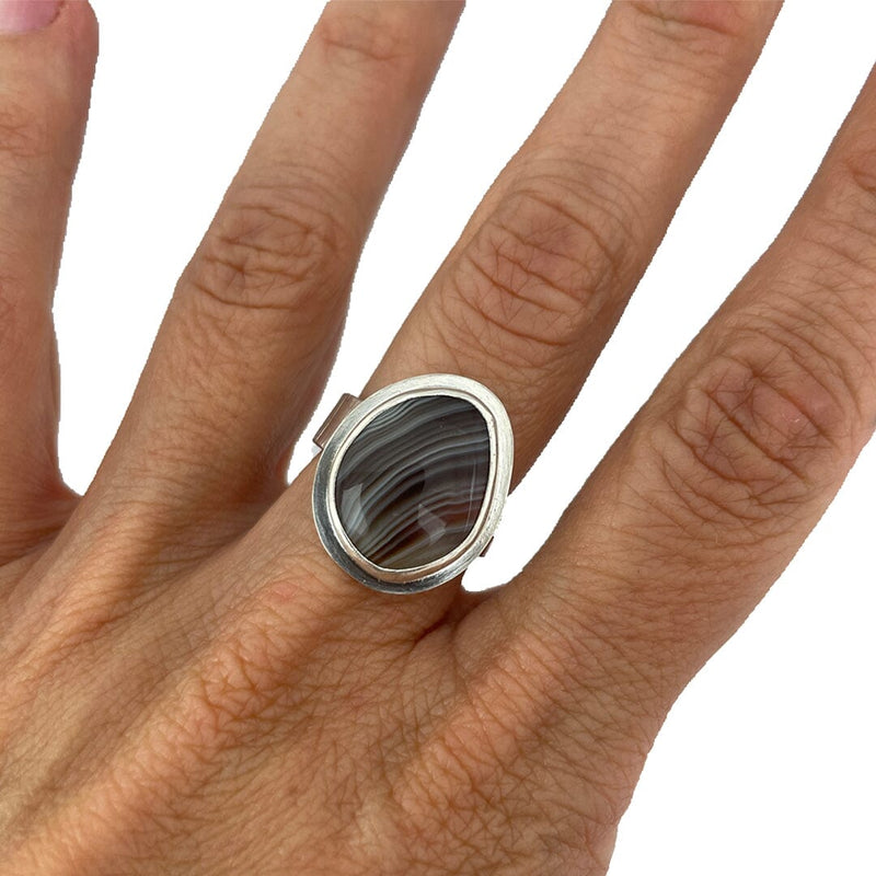 Botswana Agate Ring - Size 7.5 Stone Rings Vikse Designs 