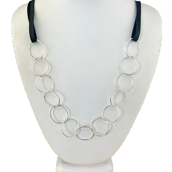 Chain and Leather Necklace Necklaces Vikse Designs 