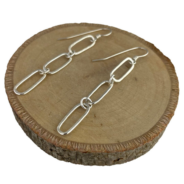 Chain Earrings Silver Earrings Vikse Designs 
