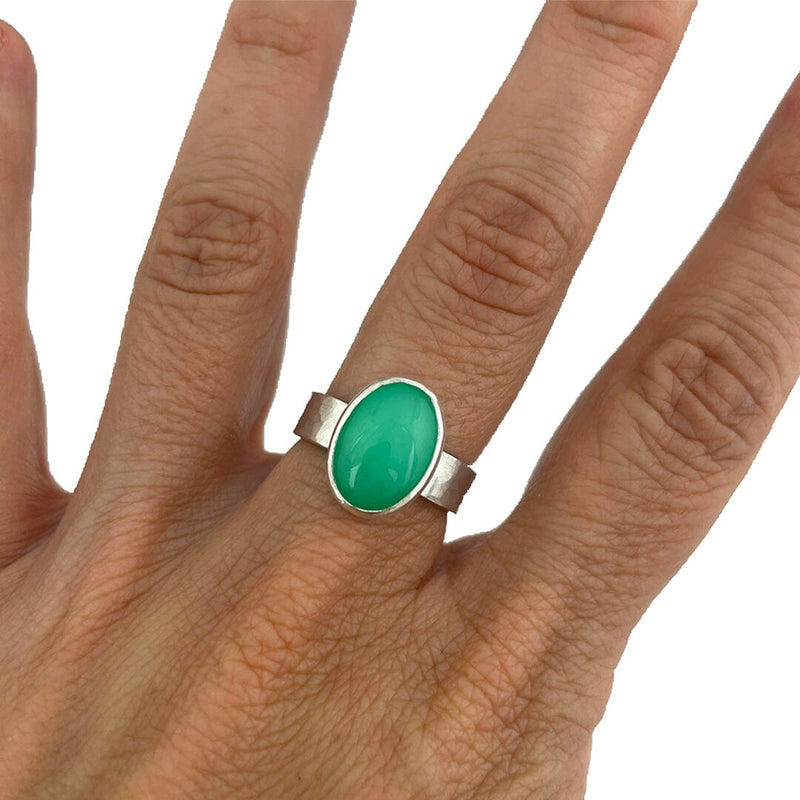 Chrysoprase Ring - Size 7.25 Stone Rings Vikse Designs 