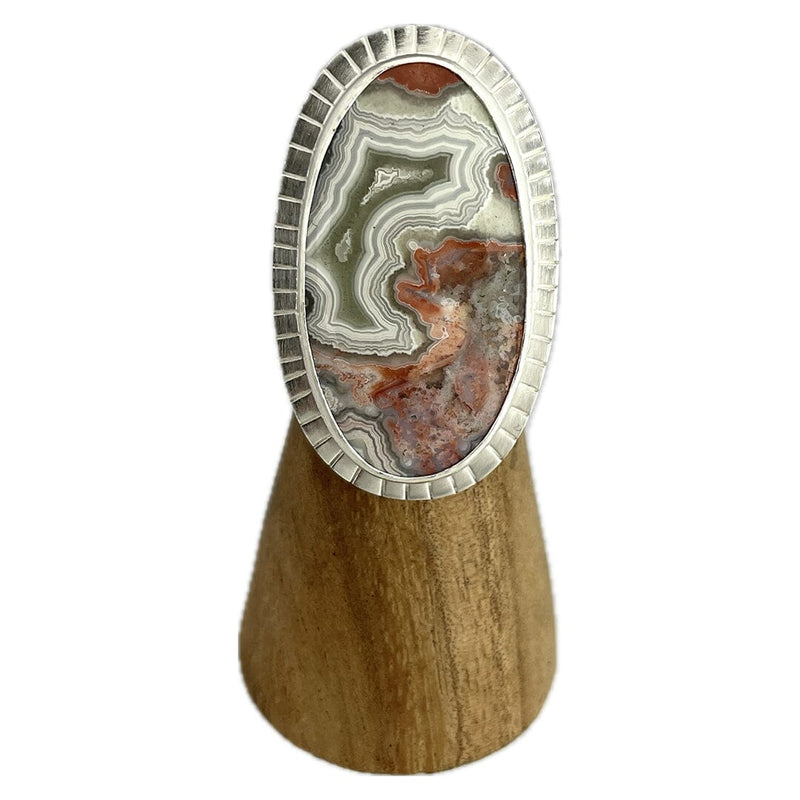 Crazy Lace Agate Ring - Size 7.75 Stone Rings Vikse Designs 