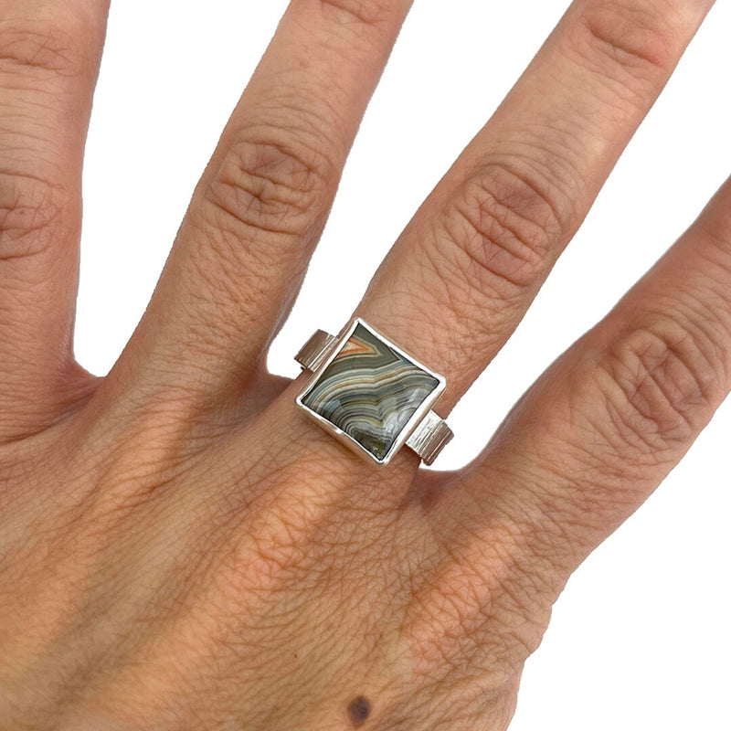Crazy Lace Agate Ring - Size 9 Stone Rings Vikse Designs 