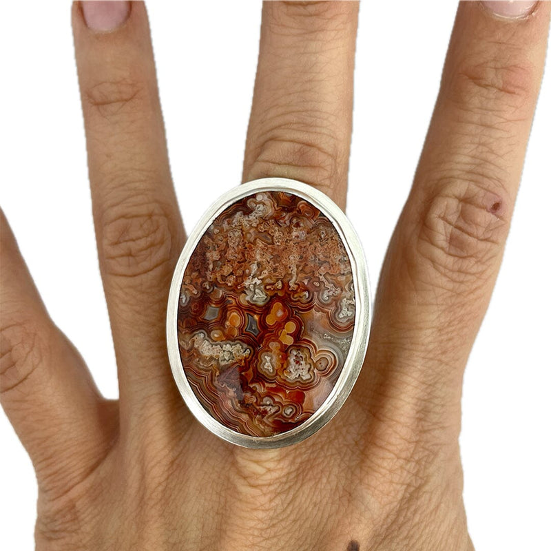 Crazy Lace Agate Ring - Size 9 Stone Rings Vikse Designs 