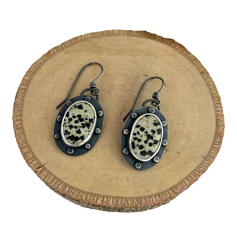 Dalmatian Jasper Earrings Stone Earrings Vikse Designs 