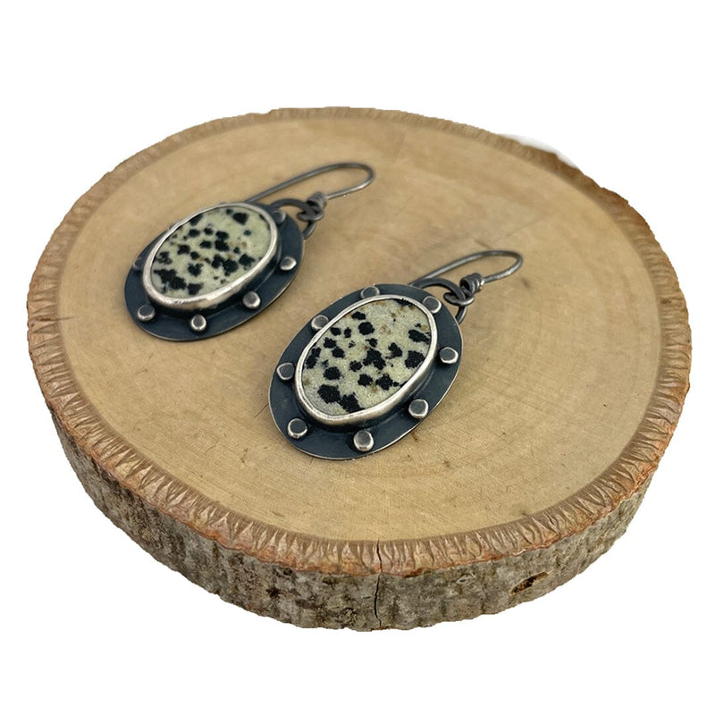 Dalmatian Jasper Earrings Stone Earrings Vikse Designs 