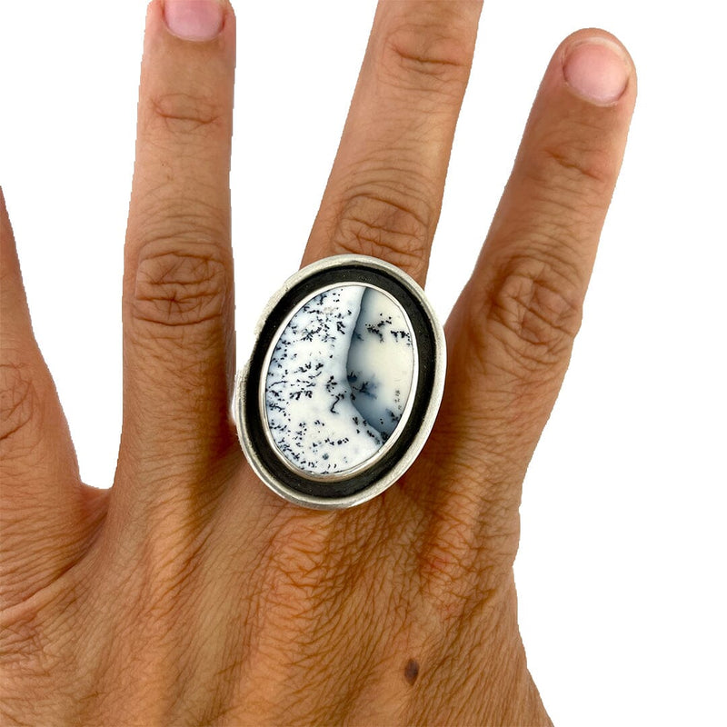 Dendritic Opal Ring - Size 7.75 Stone Rings Vikse Designs 