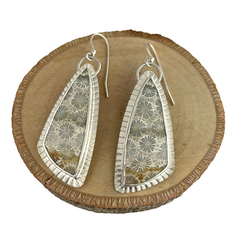 Fossil Coral Earrings Stone Earrings Vikse Designs 