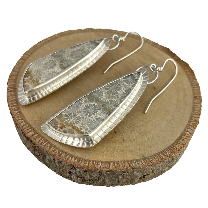 Fossil Coral Earrings Stone Earrings Vikse Designs 