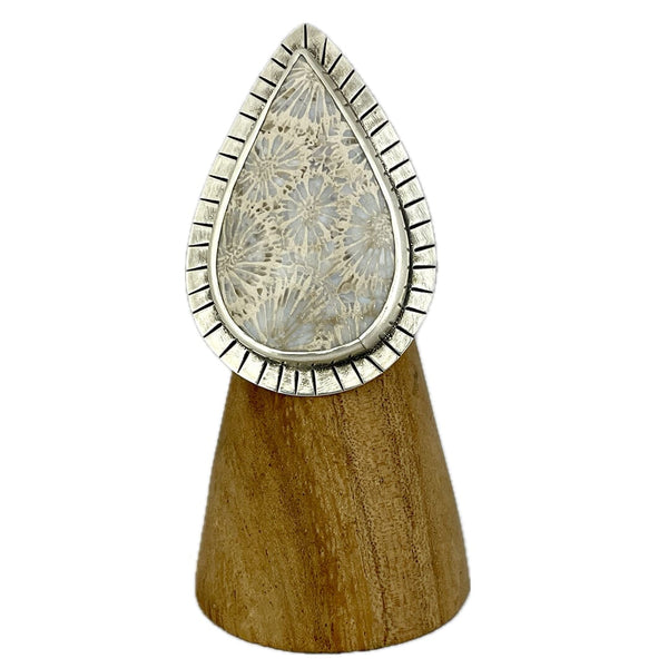 Fossil Coral Ring - Size 8 Stone Rings Vikse Designs 