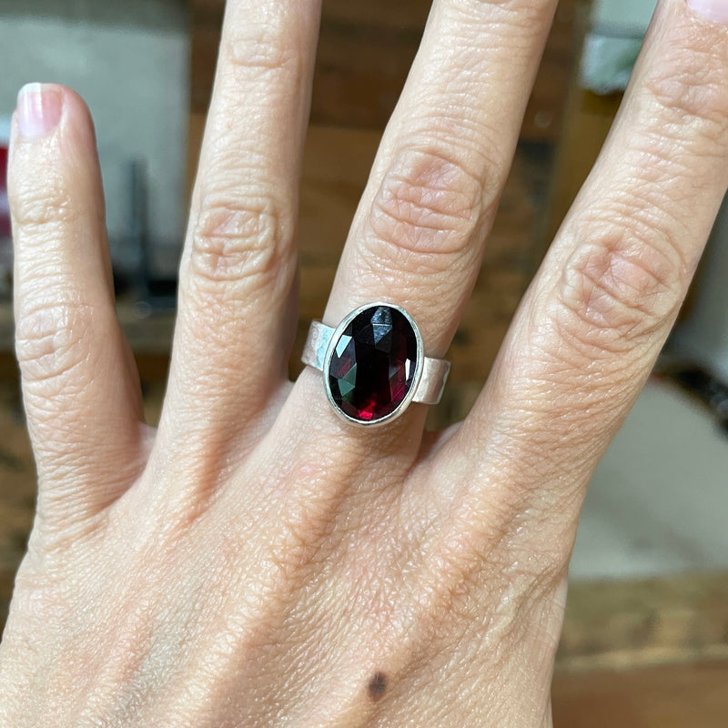 Garnet Ring - Size 7 Stone Rings Vikse Designs 
