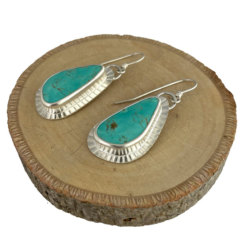 Kingman Turquoise Earrings Stone Earrings Vikse Designs 
