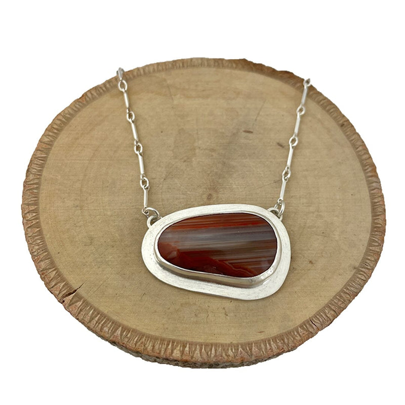 Lake Superior Agate Necklace Necklace Vikse Designs 
