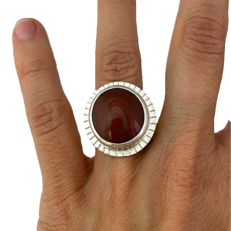 Lake Superior Agate Ring - Size 6.5 Stone Rings Vikse Designs 
