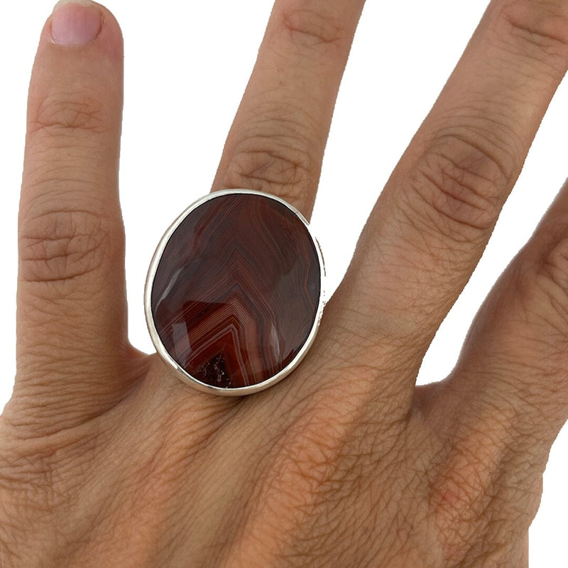 Lake Superior Agate Ring - Size 7.25 Stone Rings Vikse Designs 