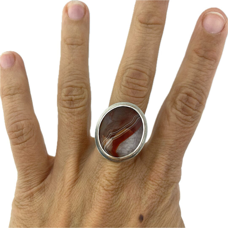 Lake Superior Agate Ring - Size 8.5 Stone Rings Vikse Designs 