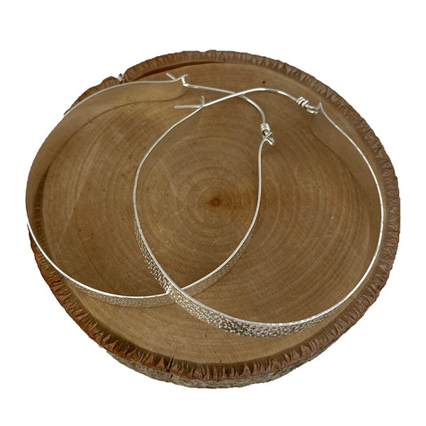 Large Wide Hoops Silver Earrings Vikse Designs 