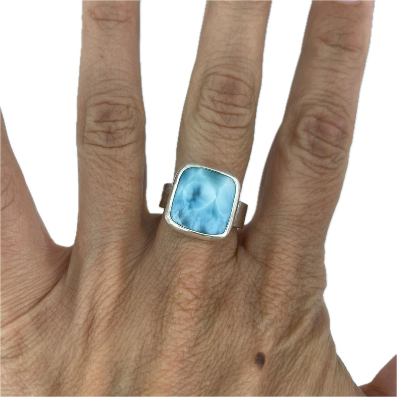 Larimar Ring - Size 8.5 Stone Rings Vikse Designs 