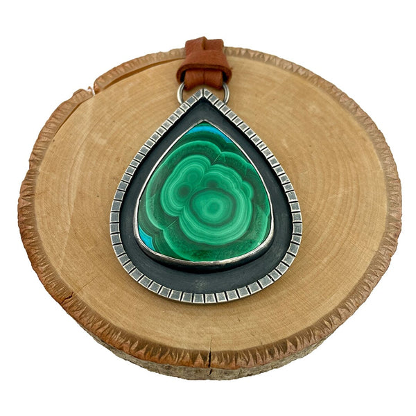 Malachite Azurite Pendant Necklace Vikse Designs 