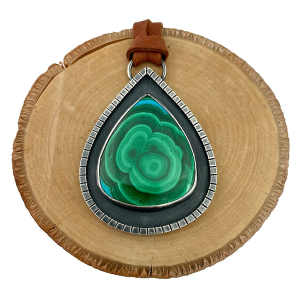 Malachite Azurite Pendant Necklace Vikse Designs 