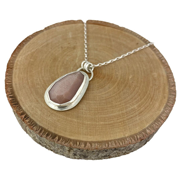 Peach Moonstone Necklace Necklaces Vikse Designs 