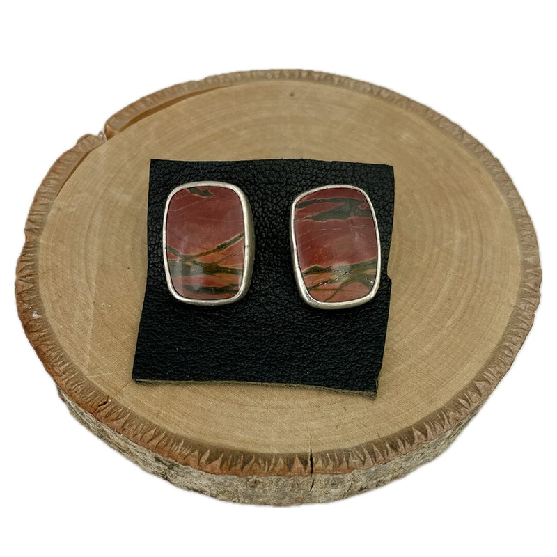 Picture Jasper Earrings Stone Earrings Vikse Designs 