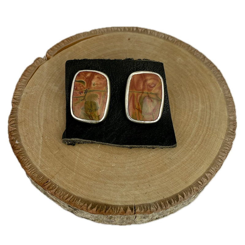 Picture Jasper Earrings Stone Earrings Vikse Designs 