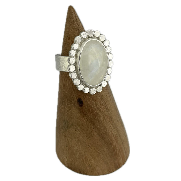 Rainbow Moonstone Ring - Size 8 Stone Rings Vikse Designs 