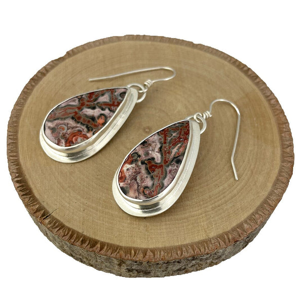 Red Leopardskin Jasper Earrings Stone Earrings Vikse Designs 