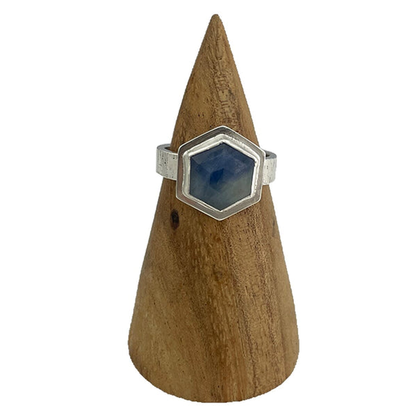 Sapphire Hexagon Ring - Size 10.25 Stone Rings Vikse Designs 