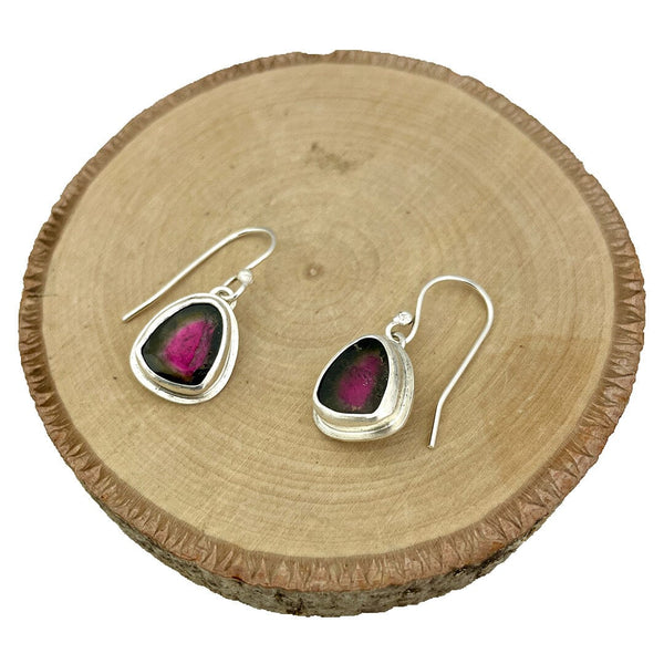 Watermelon Tourmaline Earrings Stone Earrings Vikse Designs 