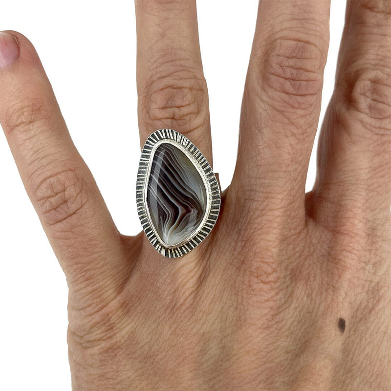 Botswana Agate Ring - Size 6.75 Stone Rings Vikse Designs 