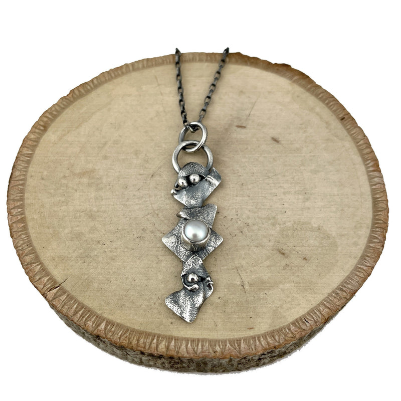 Fused Silver Pearl Pendant Necklaces Vikse Designs 